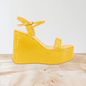 Amazon.com | BAMBOO® Women's Single Band Wedge Platform